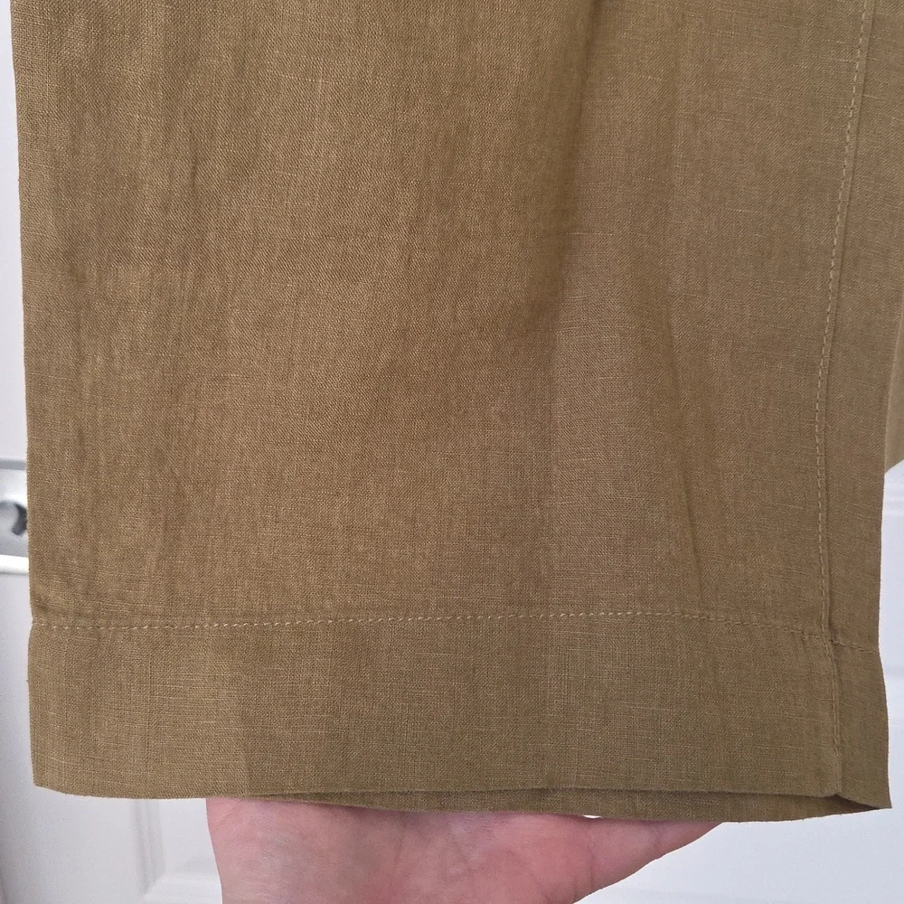 NWOT H&M Linen Pull-on Pants, Khaki Green, Size L - Picture 7 of 7